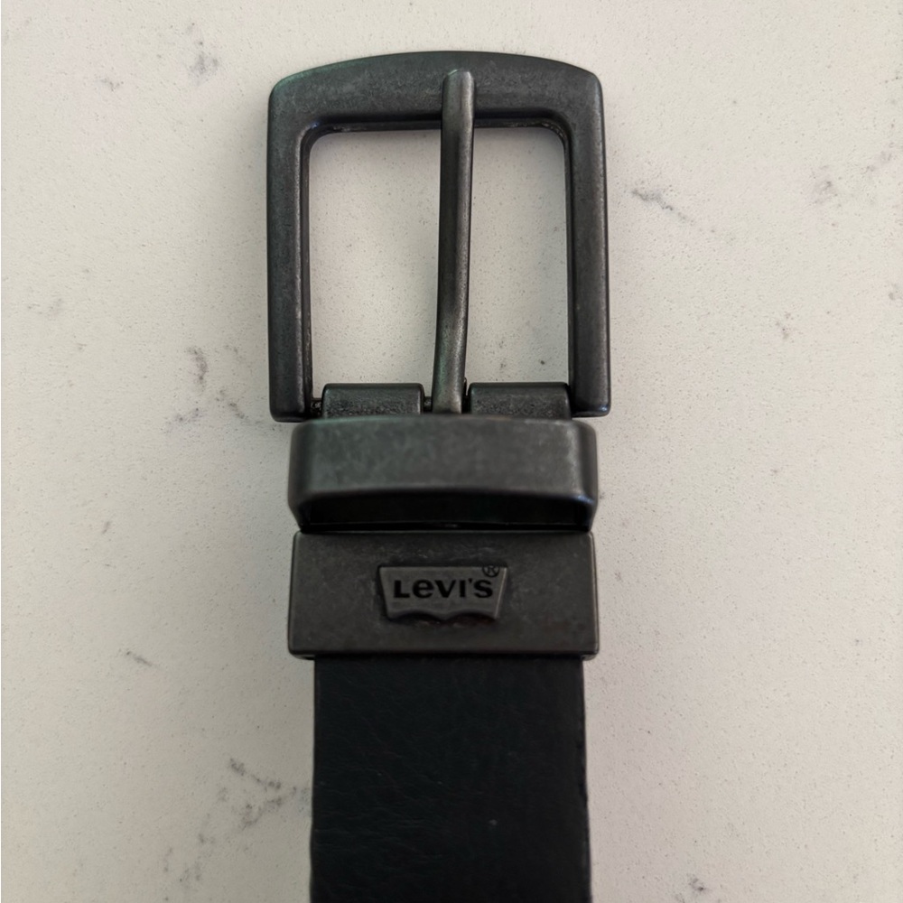 Levi's Brown Leather Belt with Silver Buckle